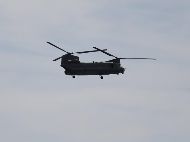 The displays included a high‑energy, high‑speed performance from the RAF Typhoon and a flypast from the RAF Chinook.