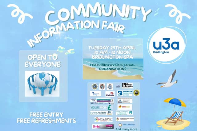 Bridlington u3a is hosting a Community Information Fair at Bridlington Spa.