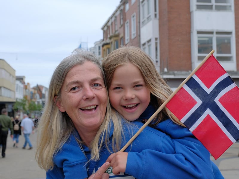 Members of Hustadvika Skolekorps group at their town centre street concert