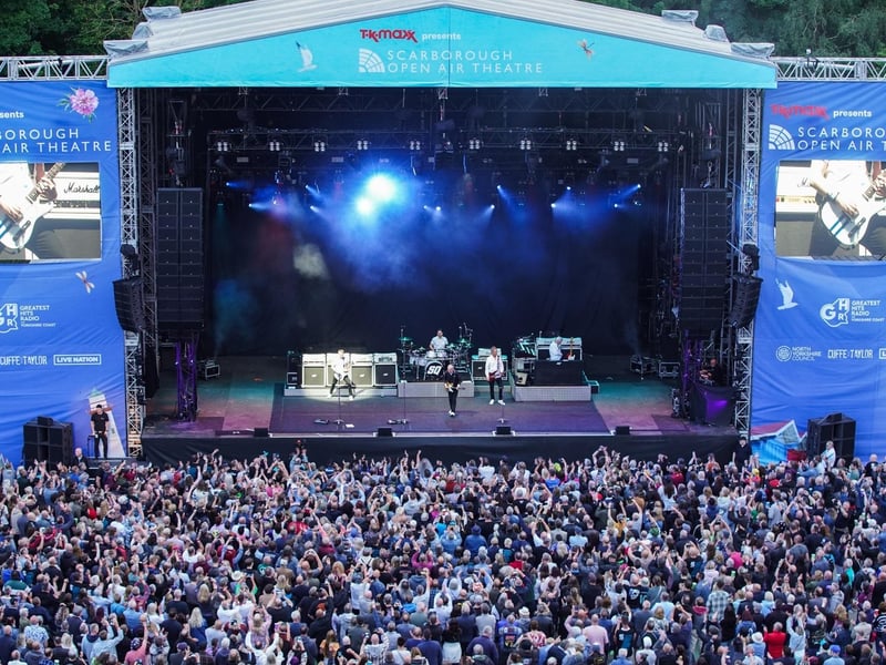 The crowd enjoy the opening night of the Scarborough Open Air Theatre season 2024.