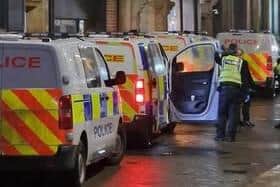 There was a large police presence on Huntriss Row on Tuesday evening