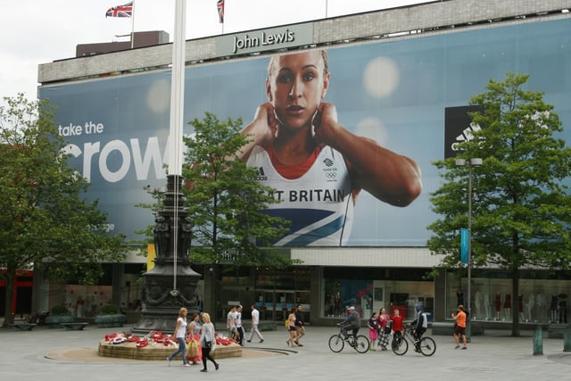A 50ft poster of Jessica Ennis-Hill was displayed on the John Lewis building when she competed in the 2012 Olympics.