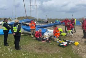 Mock scenarios were created to test the emergency service teams. (Photo: Scarborough and Ryedale Mountain Rescue Team)