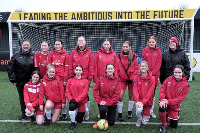 Scarborough Ladies Under-16s line up before their game against Fulford. Photos by Richard Ponter