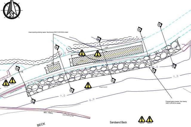 Sandsend Beck road repair works proposed plan. Image courtesy of applicant.