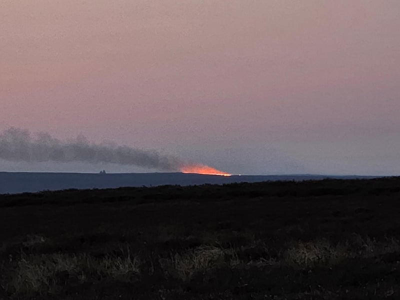 At its strongest, flames reached heights of six feet.