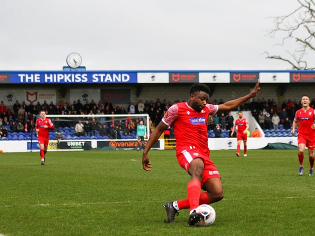 Boro defender Kieran Weledji netted yet again at Chester.