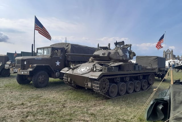 Military vehicles on show.