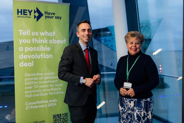 Cllr Mike Ross and Cllr Anne Handley, leaders of Hull City Council and East Riding of Yorkshire Council.