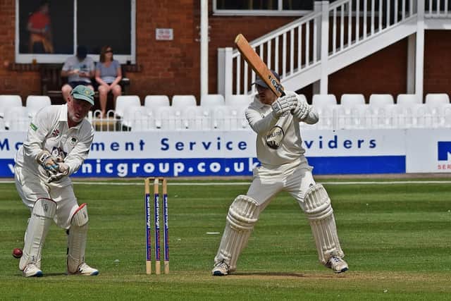 Tom Bussey hit 25 for Scarborough 2nds in their loss against Staxton. Photo by Simon Dobson