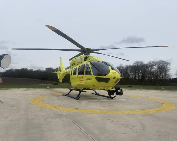 The Yorkshire Air Ambulance unveiled their brand new five-bladed helicopter.