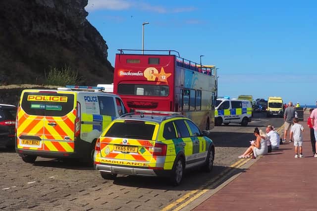A large emergency response attended the crash on Marine Drive. (Photo: Scarborough.co.uk)
