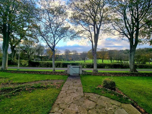 The views from the front of the property are stunning, across playing fields with a backdrop of trees.