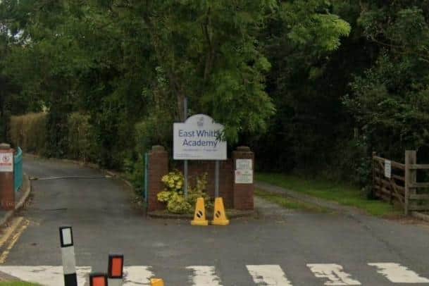 The entrance to East Whitby Primary Academy.