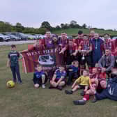 West Pier FC celebrate their Panasonic Cup success against Danby at Ryedale Sports on Friday night.