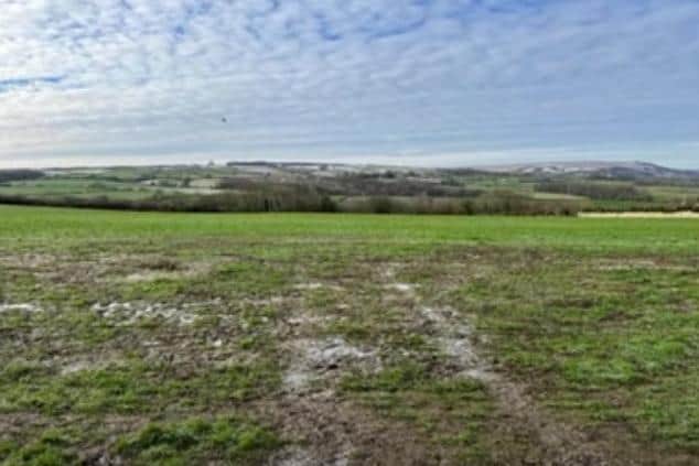 View towards Southern boundary of 241 homes, Land off Sandpiper Place. North Yorkshire Council