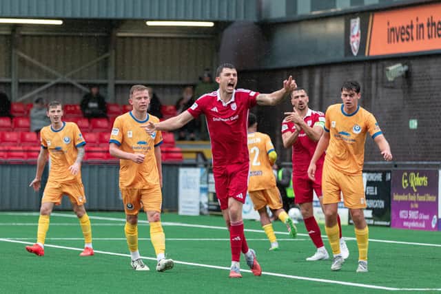 Action from Boro's defeat to Bedford on Saturday. Pic: Morgan Exley