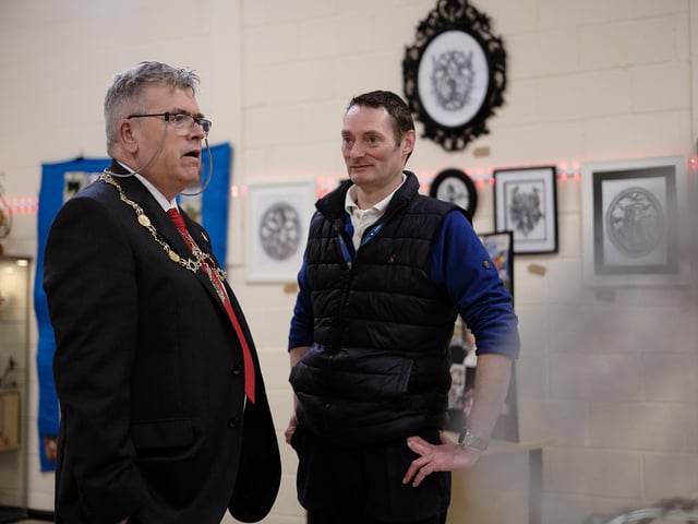 Mayor John Ritchie with Andrew Stone