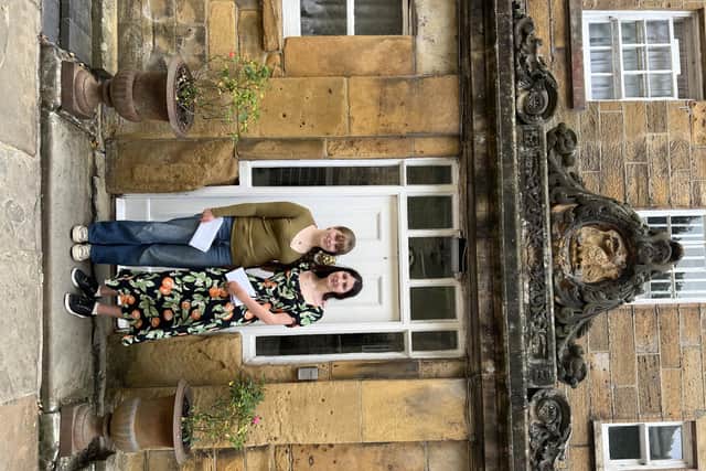 A-level students at Fyling Hall, Phoebe and Megan.