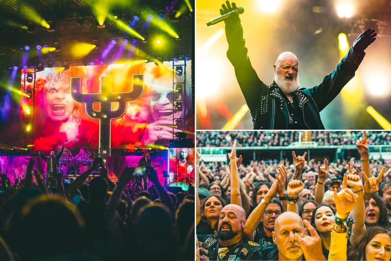 Judas Priest rock the crowds at Scarborough OAT and pay tribute to Ozzy Osborne. photos: Cuffe & Taylor