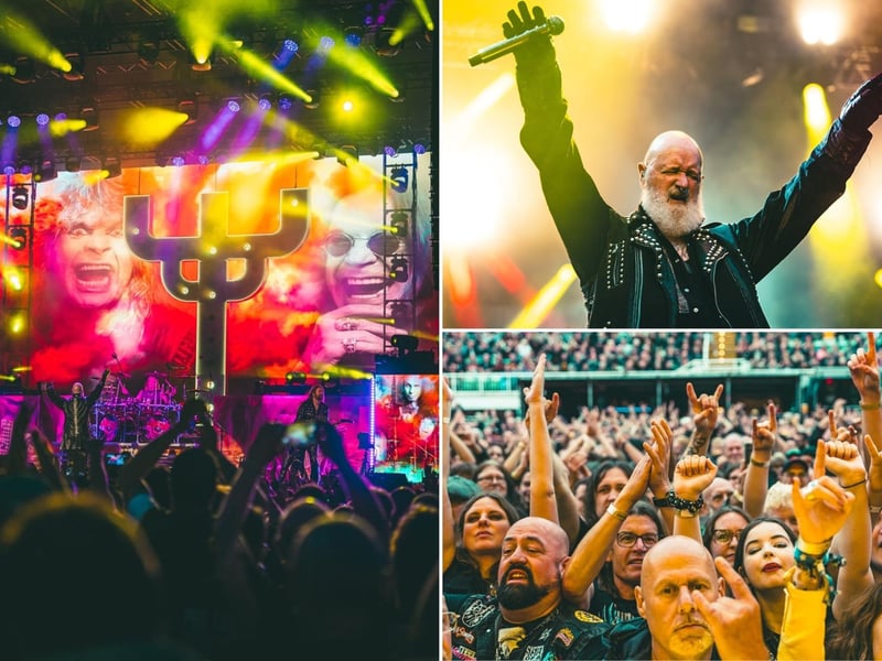 Judas Priest rock the crowds at Scarborough OAT and pay tribute to Ozzy Osborne. photos: Cuffe & Taylor