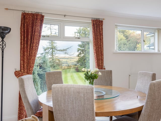 Open plan dining space with a view in the annexe.