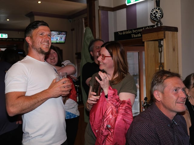 England v Serbia - fans enjoy the game at Scholars Bar. picture: Richard Ponter