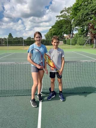 Tournament winner Becky Millet, left, and her younger brother Josh, who finished as the runner-up in the Bridlington LTC event on Sunday.