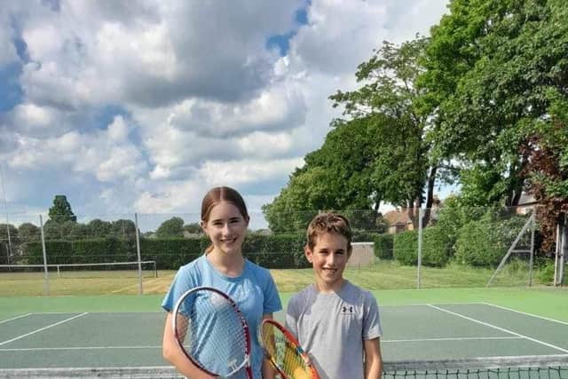 Tournament winner Becky Millet, left, and her younger brother Josh, who finished as the runner-up in the Bridlington LTC event on Sunday.