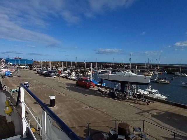 Looking out at the harbour.