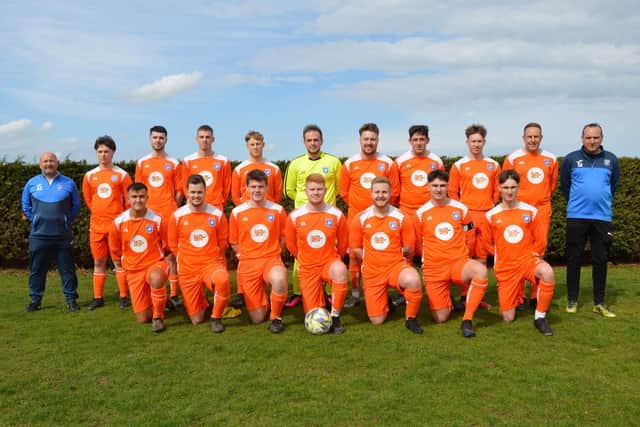 The Heslerton squad prior to Saturday’s Marisa Cup victory over Division One side Bagby & Balk.