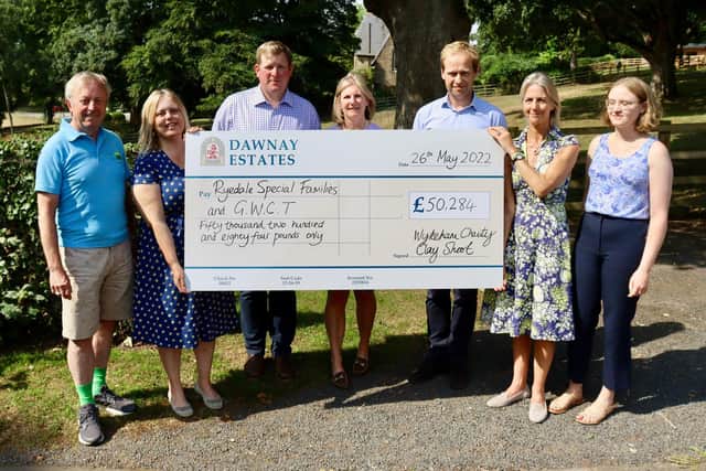 Rob Davies and Caroline Shepherdson (Ryedale Special Families), James Stephenson, Katrina Shamel and David Steel (Dawnay Estate), Sophie Dingwall (Game & Wildlife Conservation Trust) and Hannah Wright (Dawnay Estate).