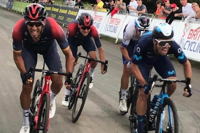 Tour of Britain cyclists pictured in Helmsley in 2022.