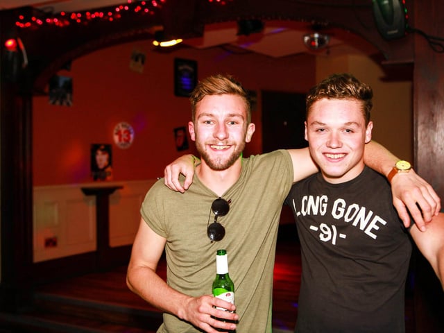 Ross & Lewis enjoying their lad's night out in Bar2B