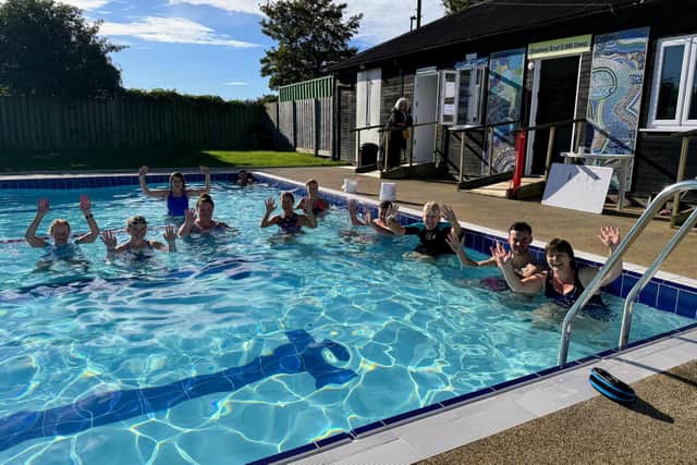 'Cool pool' swimmers enjoying Helmsley Pool.