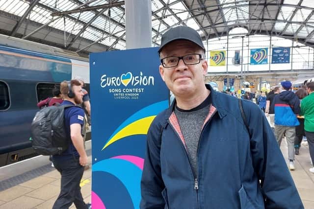 Sally-Ann Fawcett in Liverpool for the 2023 Eurovision Song Contest - husband Anthony.