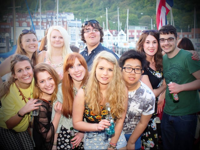 Becky, Demi, Emily, Keeleigh Sammy, Hannah, Dom, Charlotte, Michael and Josh having a mega time!