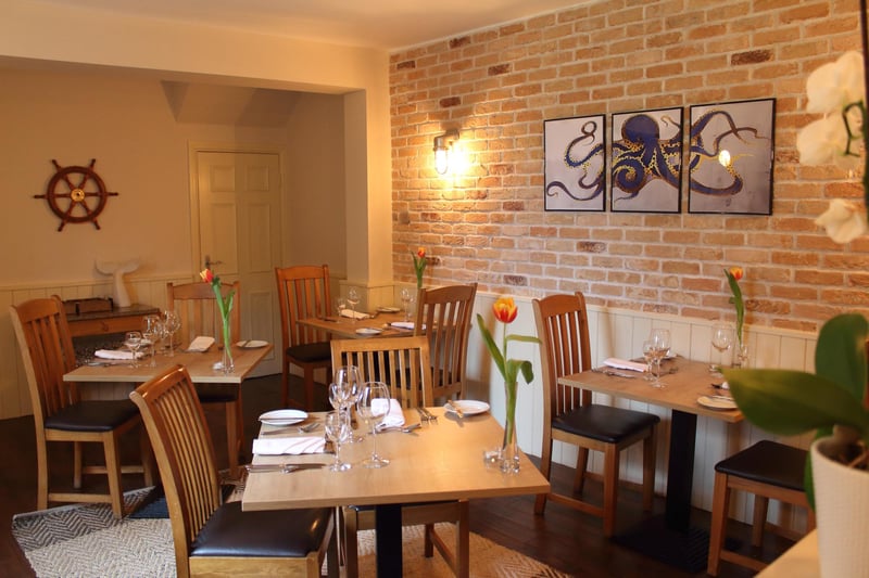 The restaurant occupies two rooms at Ox Pasture Hall