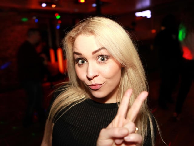 Georgia owning the dance floor in Blue Lounge.