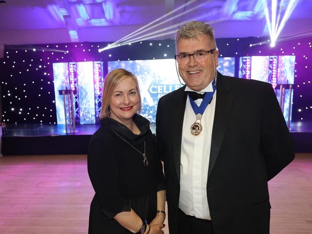 Alison Hume with Mayor John Ritchie