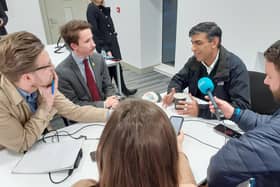 PM Rishi Sunak answers reporters' questions on visit to Scarborough. LDRS