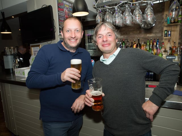 Friends Dave & Colin catch up over a pint in The Mist Bar.