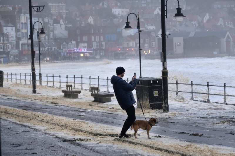 Here someone is capturing the moment, however the Coastguard have recommended not to get close to the seafront in order to take photos.