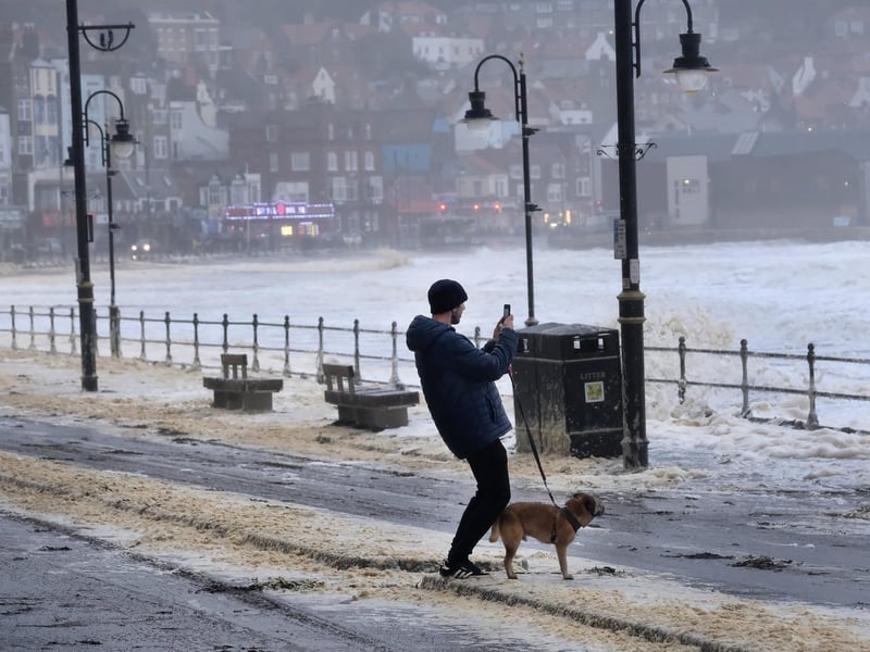 Here someone is capturing the moment, however the Coastguard have recommended not to get close to the seafront in order to take photos.