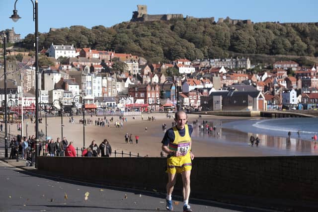 Scarborough AC's Mick Thompson battles on to the finish-line