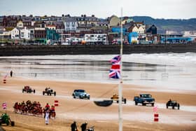 This years The Race the Waves Vintage Beach Race festival held on Bridlingon's south beach with over one hundred competitors taking part in the event from the early years of coastal motor racing to post-war American hot-rodders and drag racing culture. Picture By Yorkshire Post Photographer,  James Hardisty. Date: 22nd April 2023.