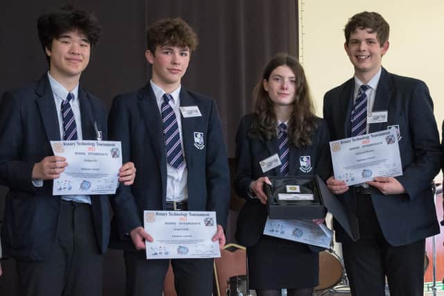 The Eskdale School team won the intermediate prize at the Rotary club's technology tournament.