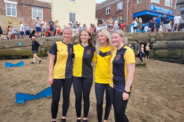 From left, Scarborough ARC’s Evie Henshaw, Holly Beedham, Yasmin Firth and Matilda Wallace won the U18s and were third in the Girls U23s