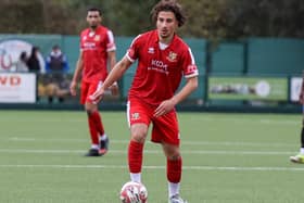 Hamza Hamdosh returned to Bridlington Town action as a second-half sub in the 1-1 draw at Ponte.   Photo by ECmedia