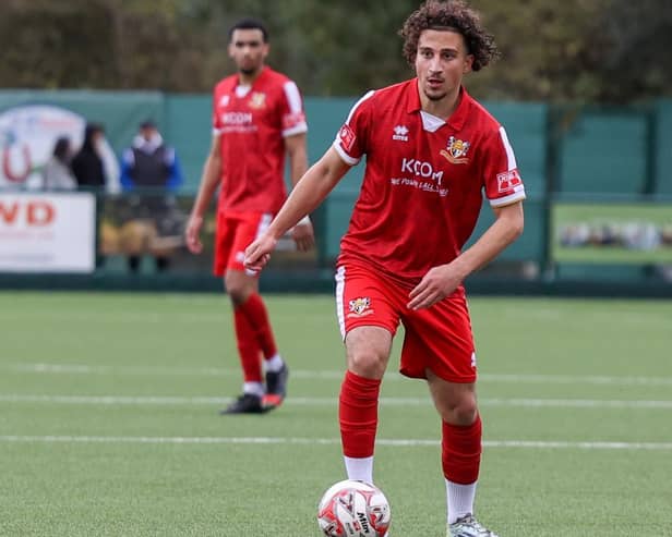 Hamza Hamdosh returned to Bridlington Town action as a second-half sub in the 1-1 draw at Ponte.   Photo by ECmedia